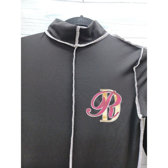 Womens Jumpsuit Black Long Sleeve Stretch Raw Demeanor M - Picture 2 of 9